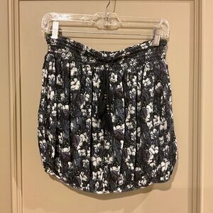 FREE PEOPLE Bubble Balloon Tube Top Black White Purple Floral Boho Size Small S